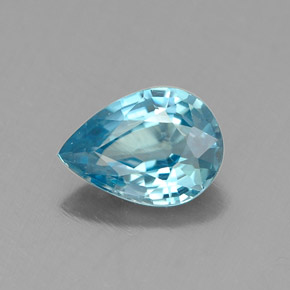 0.98 ct Blue Zircon Gemstone, Zircon Gem in Pear Facet Shape for Sale.