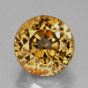 7.27 ct Yellow Zircon Gemstone, Zircon Gem in Round Facet Shape for Sale.