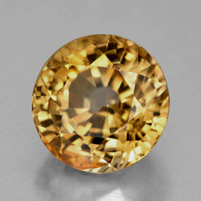 7.27 ct Yellow Zircon Stone, Natural Zircon in Round Facet Shape for Sale