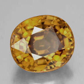 10.17 ct Yellow Zircon Stone, Natural Zircon in Oval Facet Shape for Sale