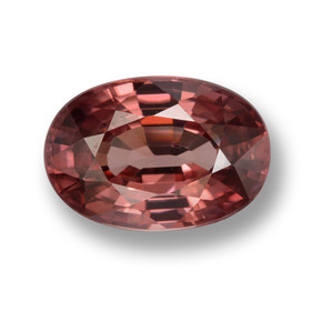 3.83 ct Red Zircon Gemstone, Zircon Gem in Oval Facet Shape for Sale.