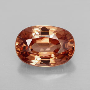 3.73 ct Orange Zircon Gemstone, Zircon Gem in Oval Facet Shape for Sale.