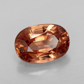 3.73 ct Orange Zircon Stone, Natural Zircon in Oval Facet Shape for Sale