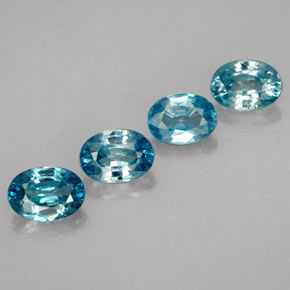 5.08 ctw Blue Zircon Gemstones, Zircon Gems in Oval Facet Shape for Sale.