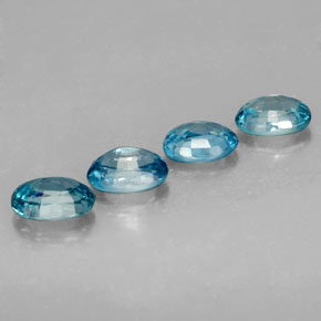 Zircon Gemstones in 7 x 5 mm (calibrated) Size for Sale, Zircon Stones in Blue Color