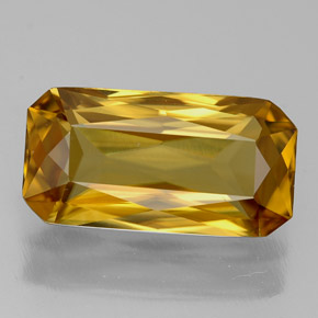 6.66 ct Yellow Zircon Gemstone, Zircon Gem in Octagon / Scissor Cut Shape for Sale.