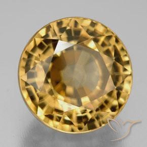 21.78 ct Golden Zircon Stone, Natural Zircon in Round Facet Shape for Sale