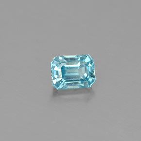0.41 ct Blue Zircon Stone, Natural Zircon in Octagon Facet Shape for Sale