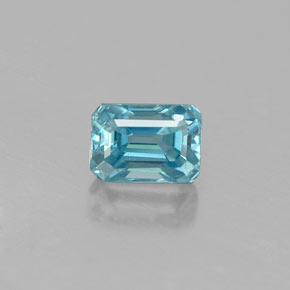 0.67 ct Blue Zircon Gemstone, Zircon Gem in Octagon Facet Shape for Sale.