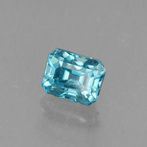 0.40 ct Blue Zircon Stone, Natural Zircon in Octagon Facet Shape for Sale