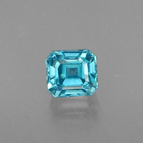 0.56 ct Blue Zircon Gemstone, Zircon Gem in Octagon Facet Shape for Sale.