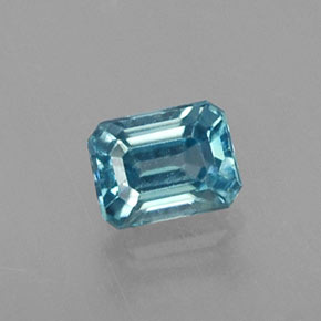 0.41 ct Blue Zircon Gemstone, Zircon Gem in Octagon Facet Shape for Sale.