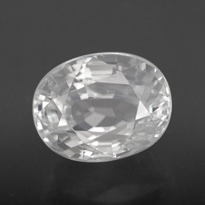 8.64 ct White Zircon Gemstone, Zircon Gem in Oval Facet Shape for Sale.