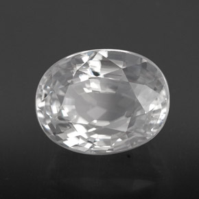 8.64 ct White Zircon Stone, Natural Zircon in Oval Facet Shape for Sale