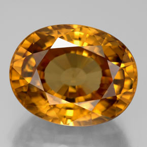 18.67 ct Yellow Zircon Gemstone, Zircon Gem in Oval Facet Shape for Sale.