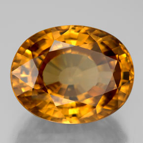 18.67 ct Yellow Zircon Stone, Natural Zircon in Oval Facet Shape for Sale