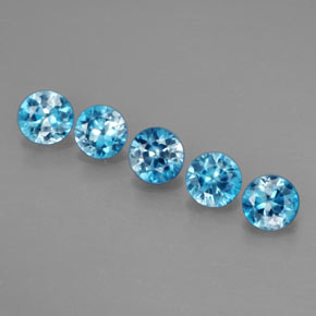 2.43 ct Blue Zircon Gemstone, Zircon Gem in Diamond-Cut Shape for Sale.