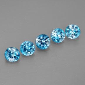 2.43 ct Blue Zircon Stone, Natural Zircon in Diamond-Cut Shape for Sale