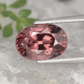 4.09 ct Pink Zircon Gemstone, Zircon Gem in Oval Facet Shape for Sale.