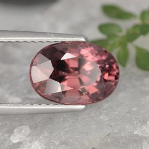 4.09 ct Pink Zircon Stone, Natural Zircon in Oval Facet Shape for Sale