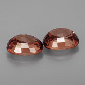 Zircon Gemstone in 9 x 7 mm (calibrated) Size for Sale, Zircon Stone in Rose Orange Color