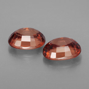 Zircon Gemstone in 9 x 7 mm (calibrated) Size for Sale, Zircon Stone in Rose Orange Color