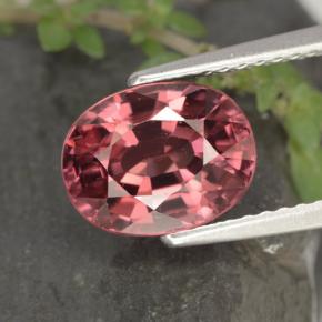 3.58 ct Red Zircon Gemstone, Zircon Gem in Oval Facet Shape for Sale.