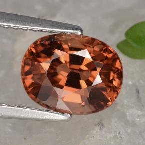 3.54 ct Orange Zircon Gemstone, Zircon Gem in Oval Facet Shape for Sale.