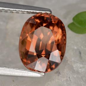 3.54 ct Orange Zircon Stone, Natural Zircon in Oval Facet Shape for Sale