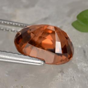 Zircon Gemstone in 9 x 7 mm (calibrated) Size for Sale, Zircon Stone in Rose Orange Color