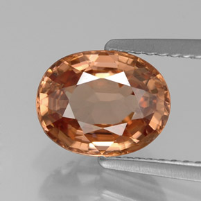 2.90 ct Orange Zircon Gemstone, Zircon Gem in Oval Facet Shape for Sale.