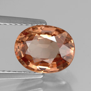 2.90 ct Orange Zircon Stone, Natural Zircon in Oval Facet Shape for Sale