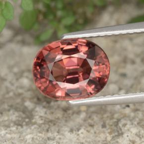 3.31 ct Pink Zircon Gemstone, Zircon Gem in Oval Facet Shape for Sale.