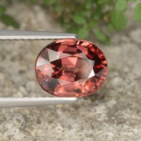 3.31 ct Pink Zircon Stone, Natural Zircon in Oval Facet Shape for Sale