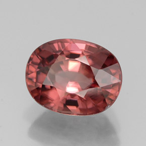 3.39 ct Pink Zircon Stone, Natural Zircon in Oval Facet Shape for Sale