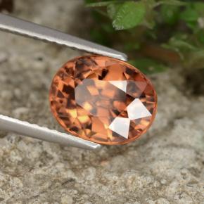 3.69 ct Pink Zircon Stone, Natural Zircon in Oval Facet Shape for Sale
