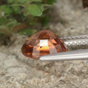 Zircon Gemstone in 9 x 7 mm (calibrated) Size for Sale, Zircon Stone in Orange Pink Color