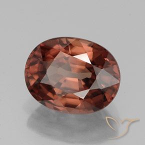 3.27 ct Red Zircon Stone, Natural Zircon in Oval Facet Shape for Sale