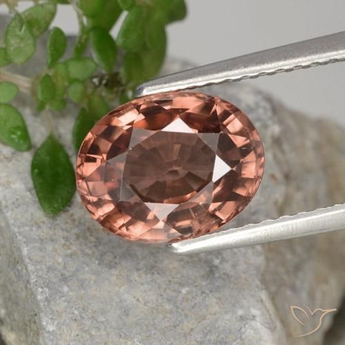 Zircone 9,1 x 7,1mm rosa Ovale sfaccettato dalla Tanzania, peso di 2,7 ct, gemma naturale non trattati in purezza VVS, 1 pezzo Zircone - Colore: rosso indiano, durezza Mohs di 6,5 - 7,5 adatto per gioielli da indossare ogni giorno, Pietra portafortuna di dicembre, Photo A