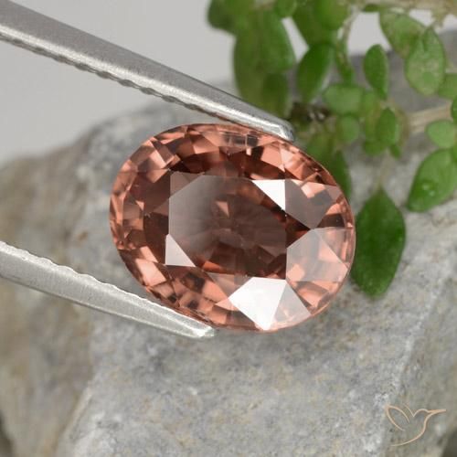 2.70 ct Pink Zircon Stone, Natural Zircon in Oval Facet Shape for Sale