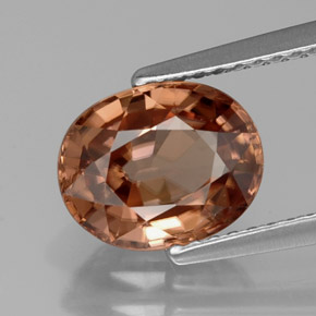 3.17 ct Orange Zircon Gemstone, Zircon Gem in Oval Facet Shape for Sale.