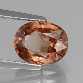 3.17 ct Orange Zircon Stone, Natural Zircon in Oval Facet Shape for Sale