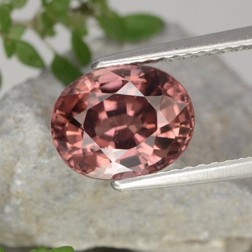 Medium Pink Циркон Камень - 3.5ct Фасетный Овал (ID: 310963)