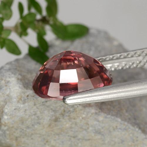 Zircon Gemstone in 9.1 x 7.2 mm Size for Sale, Zircon Stone in Deep Pink Color