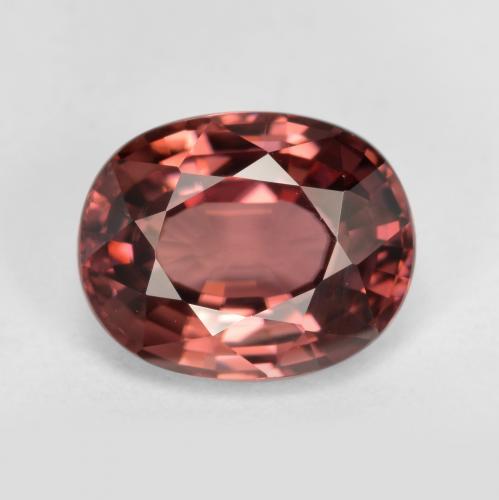 Rojo oscuro medio Circón Gema - 3.1ct Forma ovalada (ID: 310977)