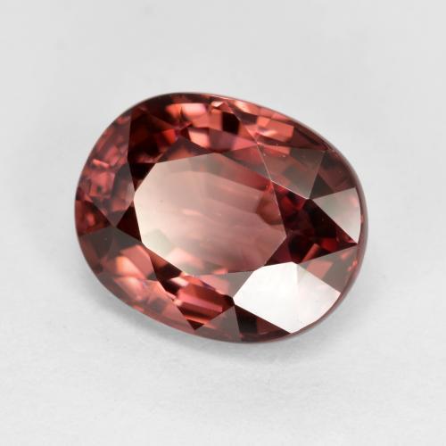 3.14 ct Red Zircon Stone, Natural Zircon in Oval Facet Shape for Sale