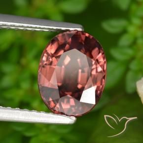 2.89 ct Red Zircon Stone, Natural Zircon in Oval Facet Shape for Sale