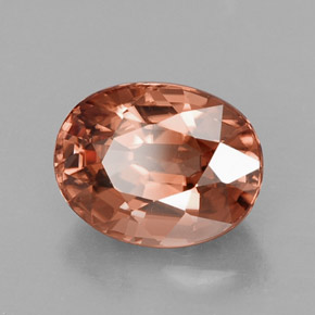 3.30 ct Orange Zircon Stone, Natural Zircon in Oval Facet Shape for Sale