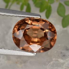 3.12 ct Red Zircon Gemstone, Zircon Gem in Oval Facet Shape for Sale.