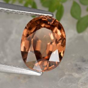 3.12 ct Red Zircon Stone, Natural Zircon in Oval Facet Shape for Sale